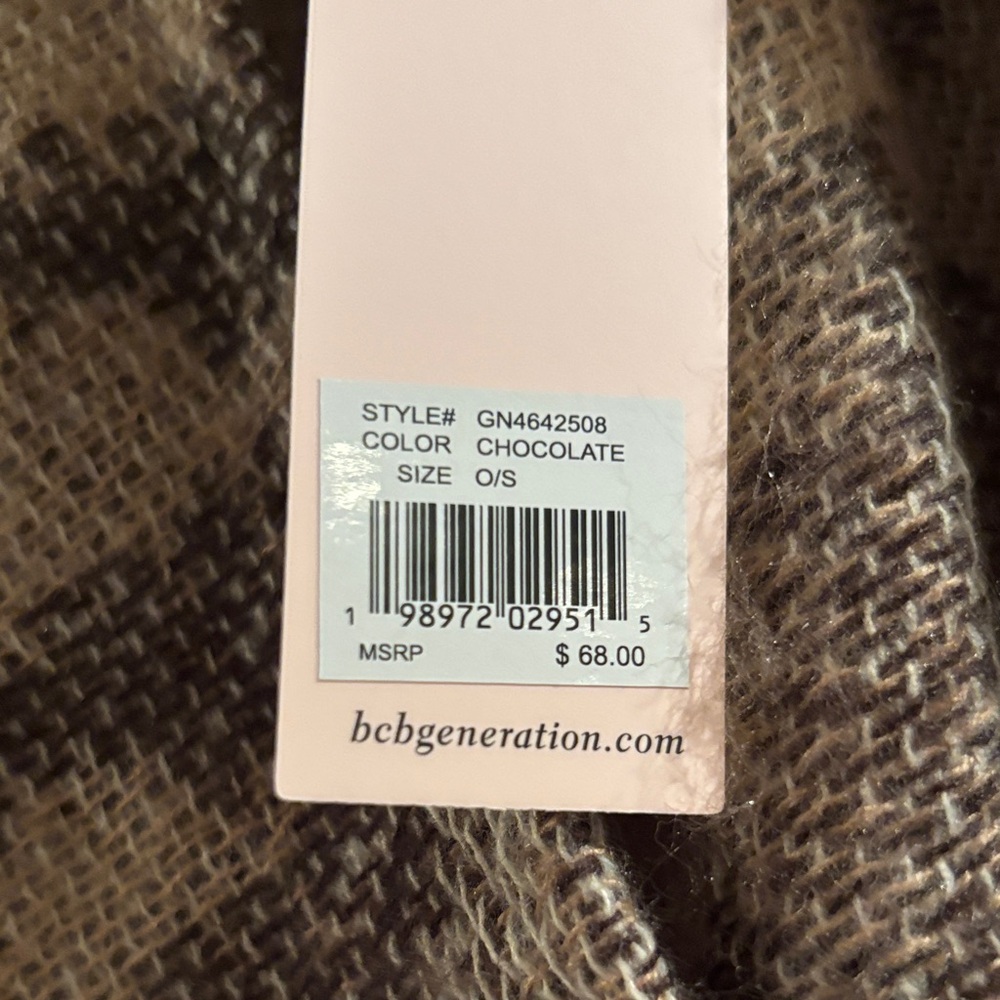 BCBGeneration Tan and Brown Patterned Poncho NWT - image 5